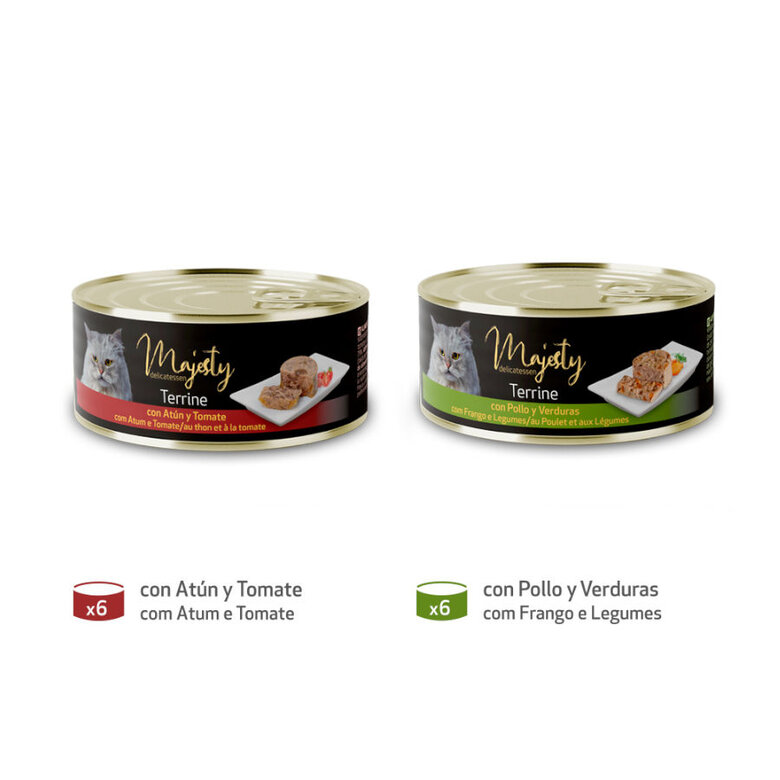 Majesty Adult Mix Terrine lata para gatos – Pack, , large image number null